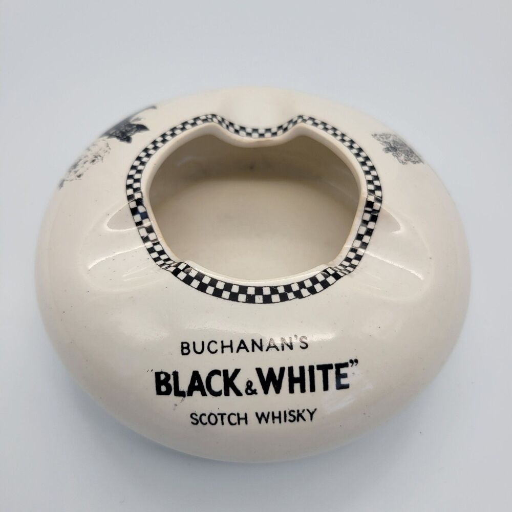 Vintage Buchanan's Back & White Scotch Whisky Ceramic Ashtray - J Green England